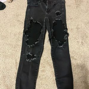 American Eagle black distressed jeans